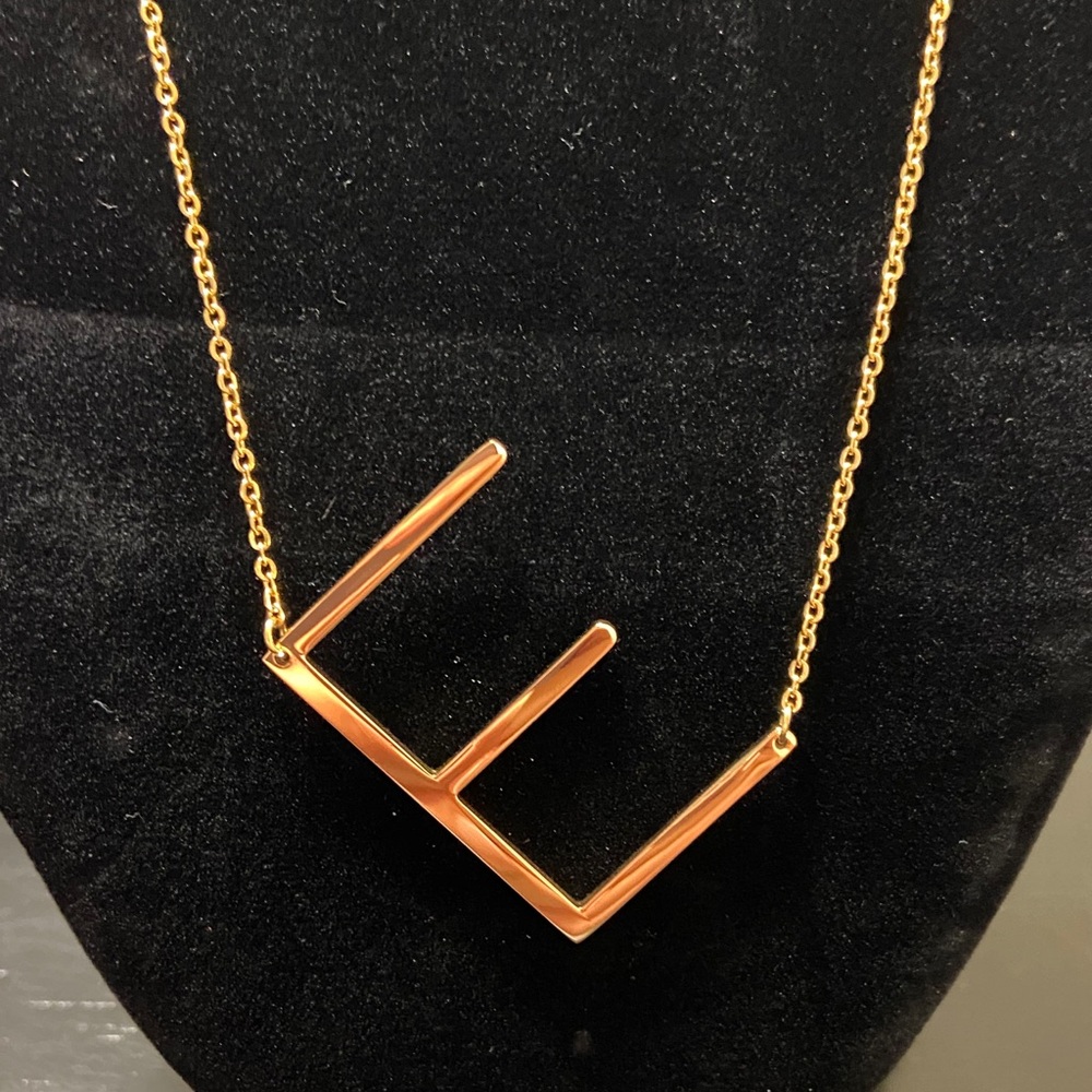 Large E Initial Necklace